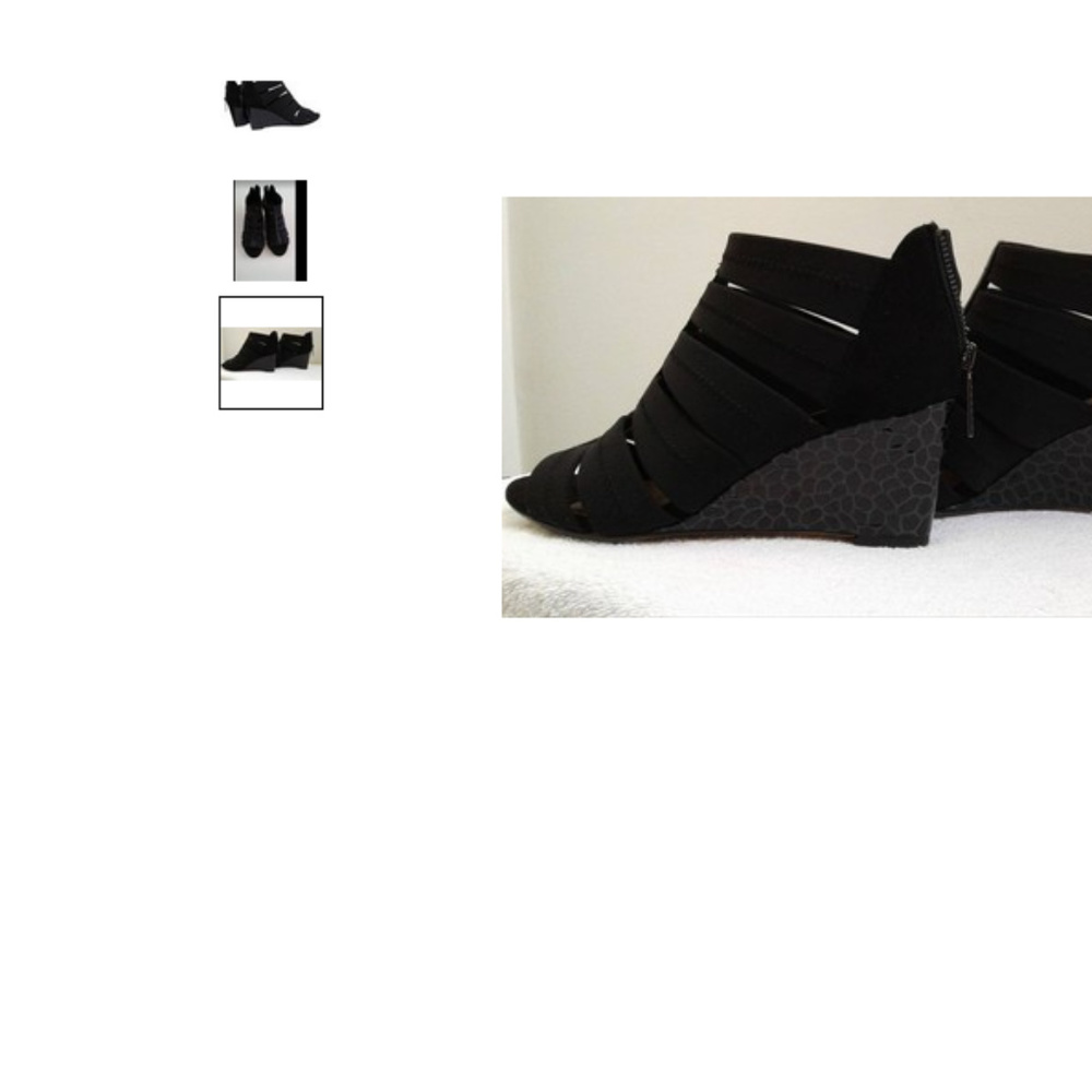 Black Jones Crepe Elastic Sandal Wedges